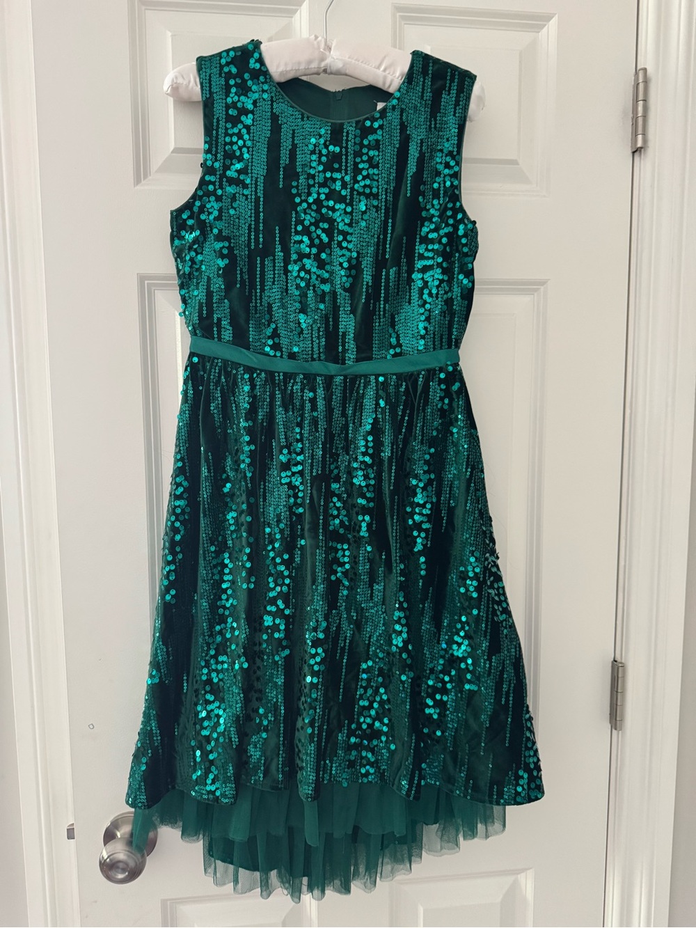 Rare Editions Teal Sequin Fit-and-Flare Dress